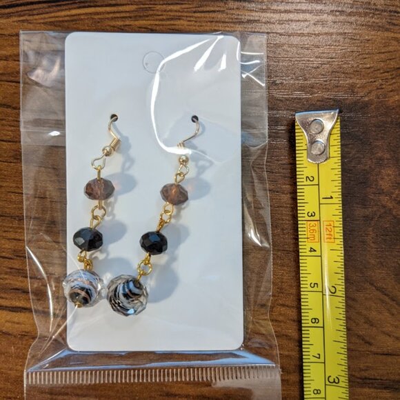 Copper Swirl Glass Earrings - Picture 4 of 7